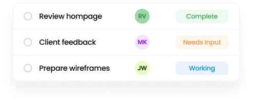 Team tasks and assignments